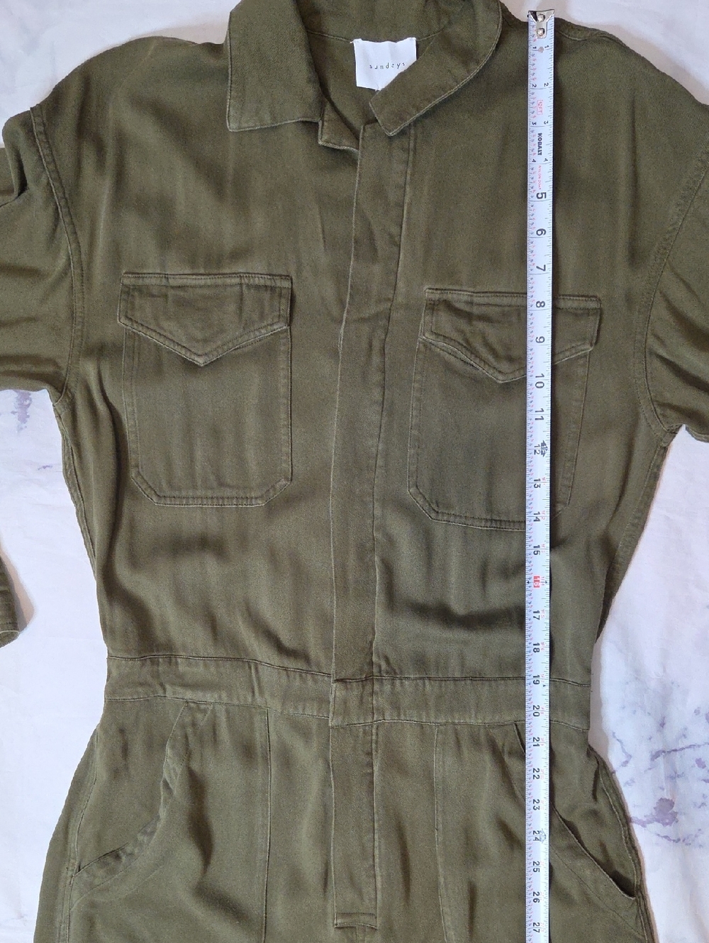 Sundays Olive Green Long Sleeve Jumpsuit - Picture 6 of 10